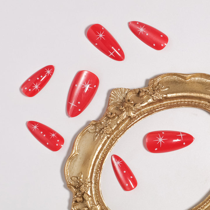 Glänzendes Stiletto-form Press-On Nagelset Karnz