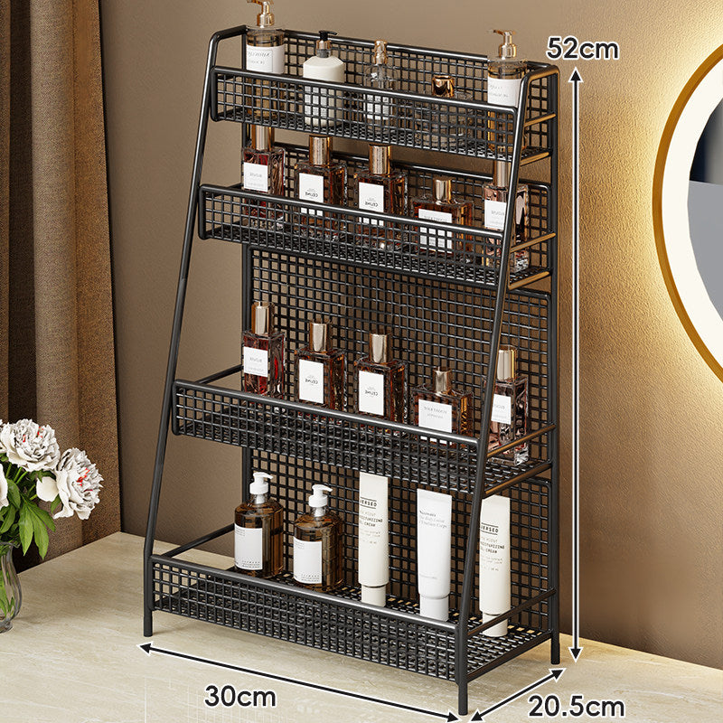 Zweischichtiger Metallgitter-Countertop-Vanity-Organizer-Regal mit erhöhtem Frontlippe