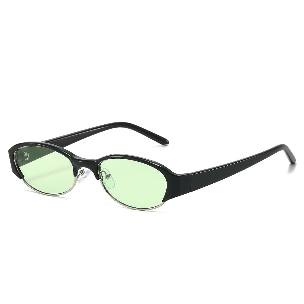 Vintage-inspirierte schmale ovale Sonnenbrille Karnz