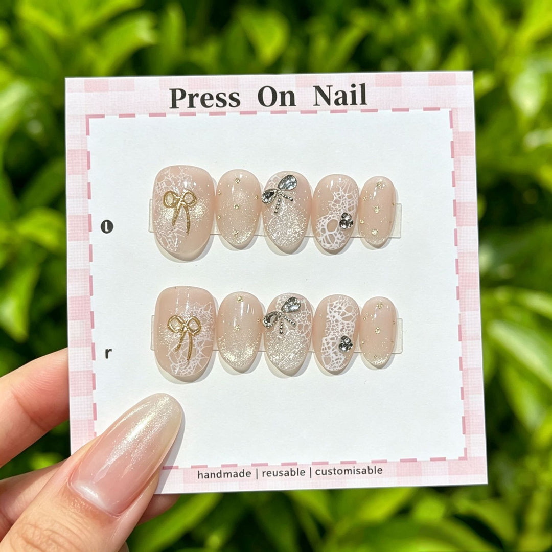 Anpassbare Glitter-Akzent Press-On Nägel