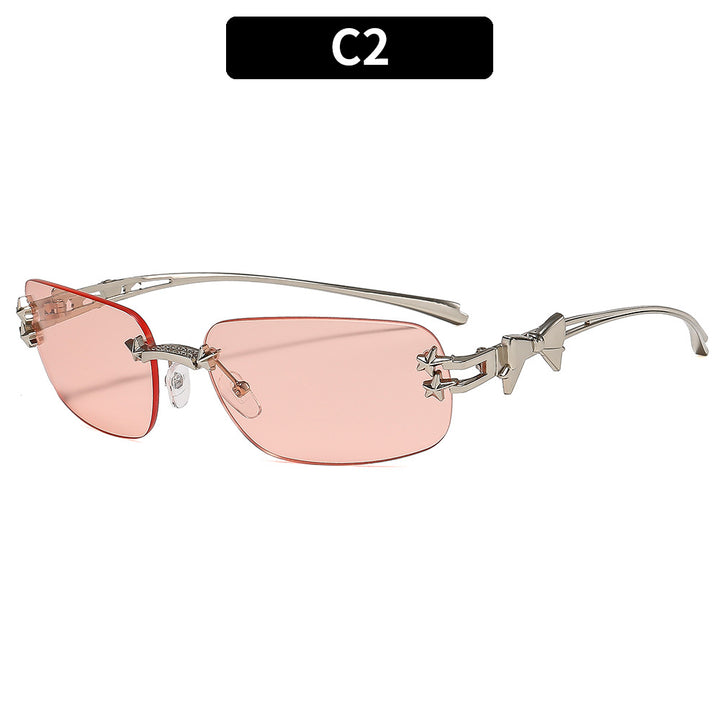 Modische Shield Sonnenbrille mit dekorativen Sternakzenten