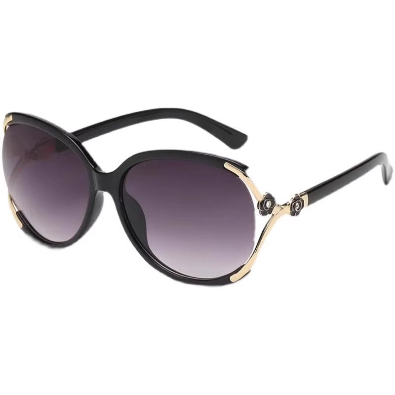 Damen elegante Oversized-Sonnenbrille mit luxuriösen Verzierungen Karnz