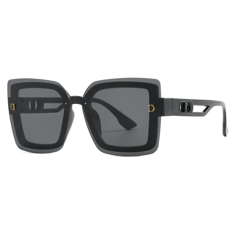 Damen modische oversized Sonnenbrille im geometrischen Design Karnz