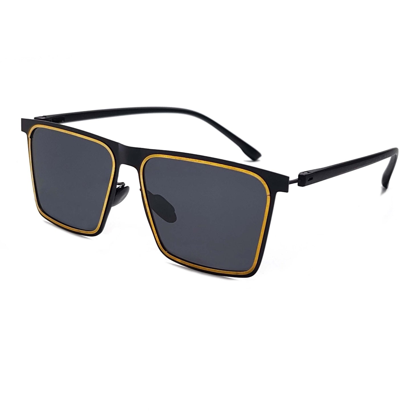 Herren moderne rechteckige Sonnenbrille Karnz