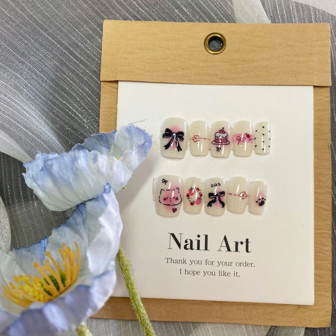 Verspielt Themed Dekorative Press-On Nagelkunst Set