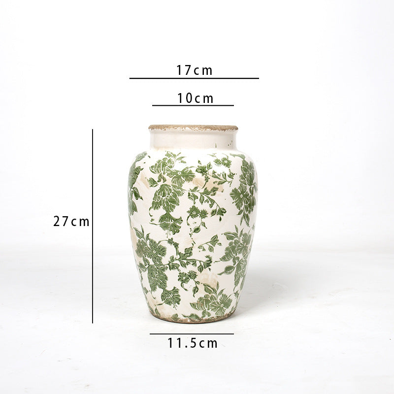 Florale Keramik Vase mit kunstvollem Design Karnz