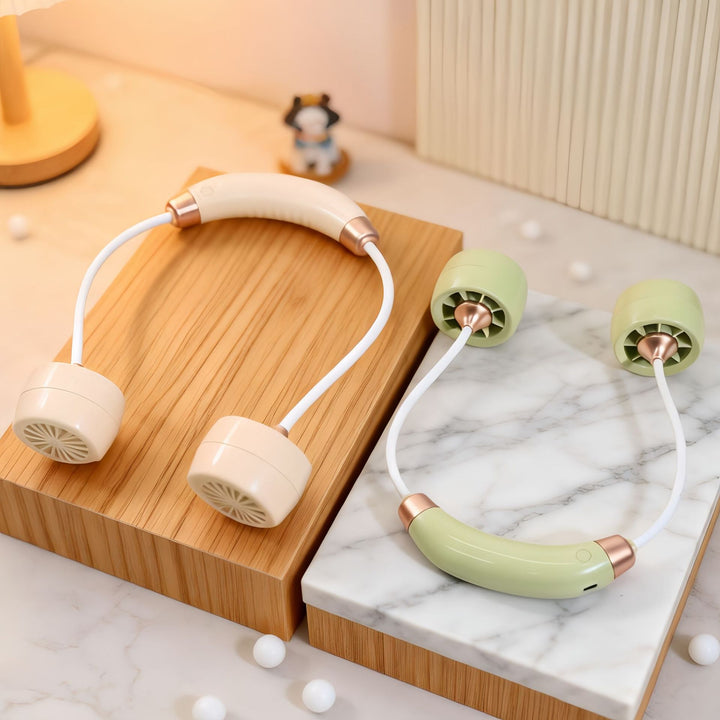 Unisex Tragbarer Doppelventilator mit flexiblem Arm und USB-Anschluss Karnz