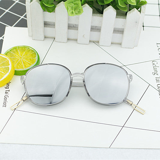 Damen modische quadratische Sonnenbrille mit transparentem Rahmen Karnz
