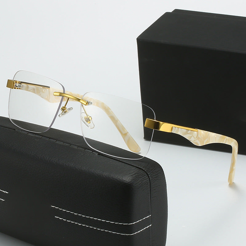 Damen modische Halbrahmenbrille mit elegantem Metall- und Kunststoffmix Karnz