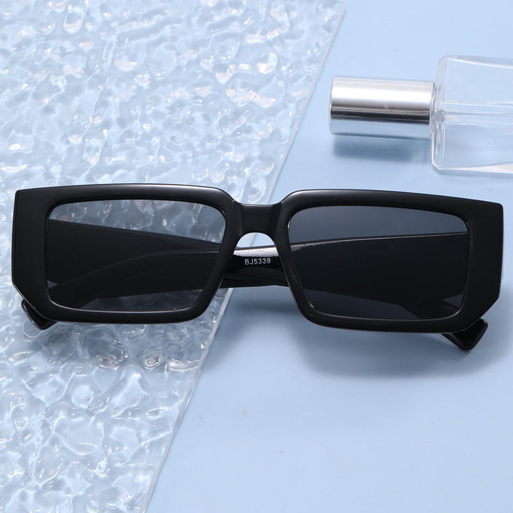 Damen Modische Rechteck-Sonnenbrille mit ausgefallenem Rahmen Karnz