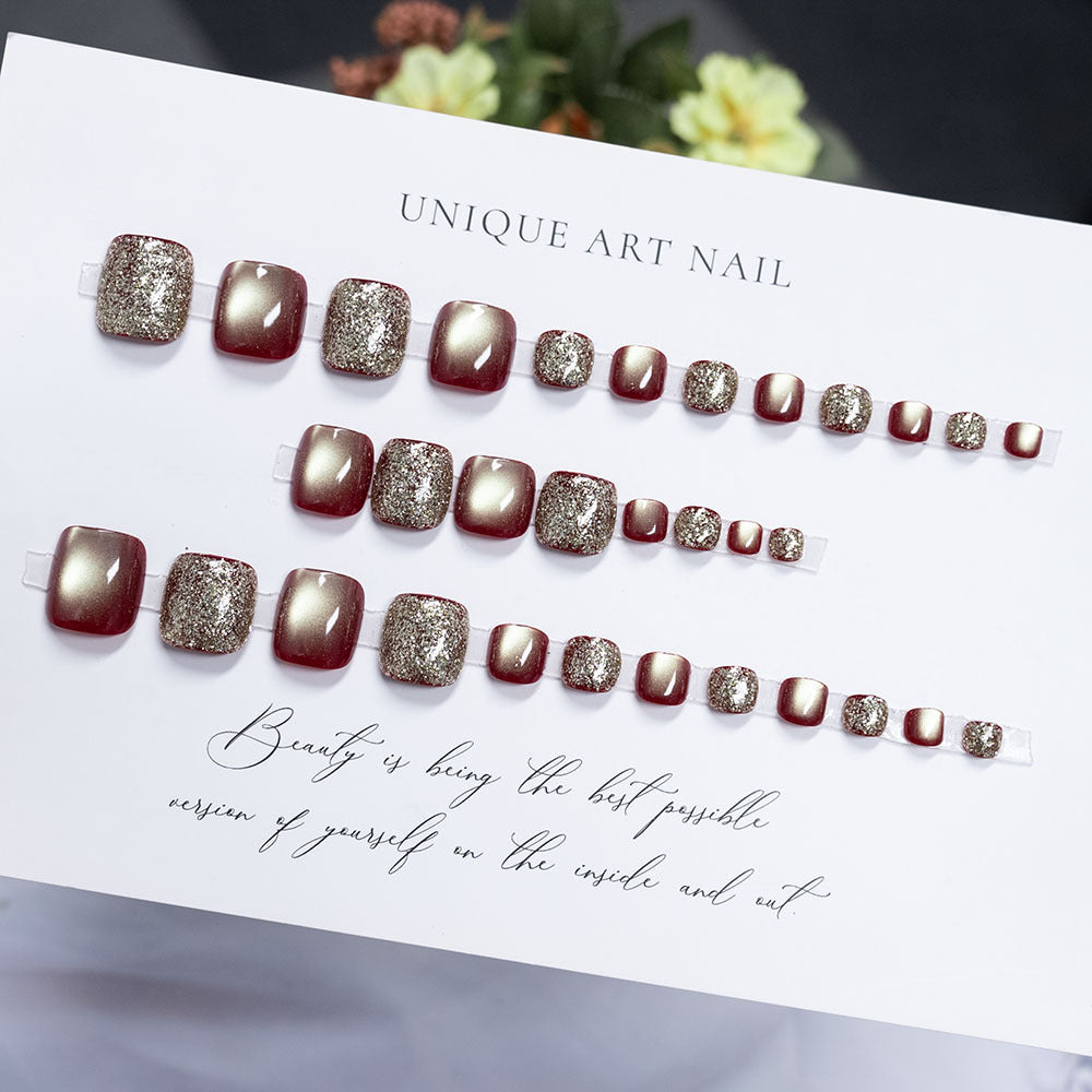 Rhinestone-beschichtete Pediküre Nagelkunst
