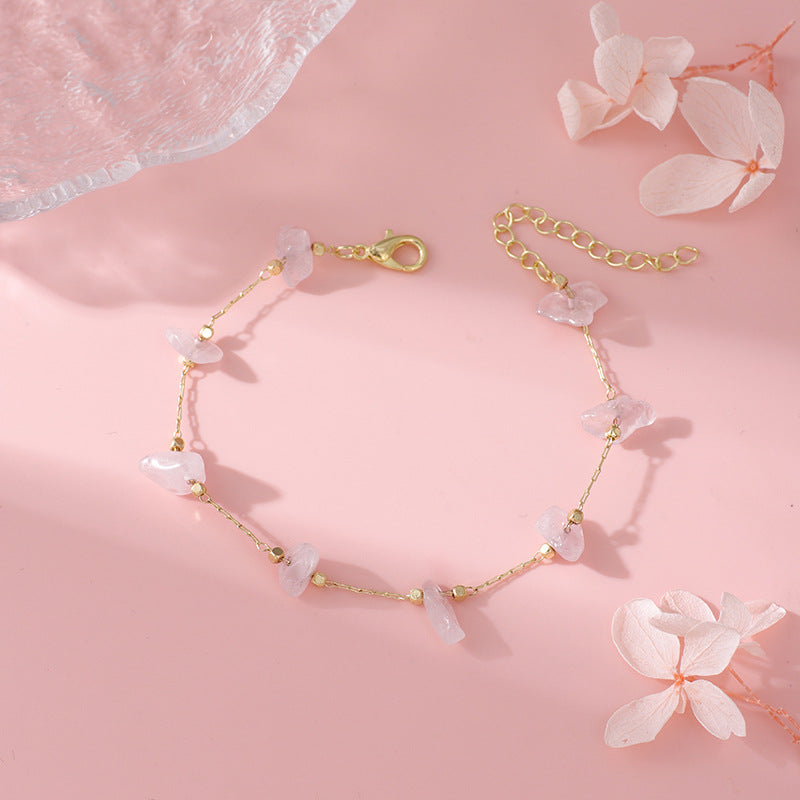 Rose Quartz Charm Fußkettchen Karnz