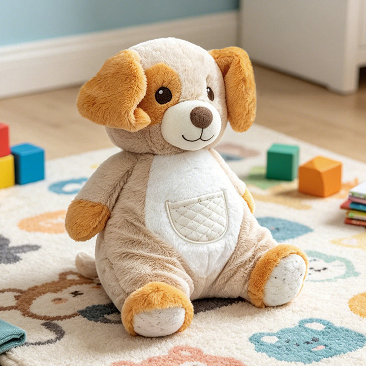 Plüsch Sit-Ready Welpen Kinderzimmer Begleiter mit gesteppter Fronttasche und Bohnenfüllung Boden Karnz