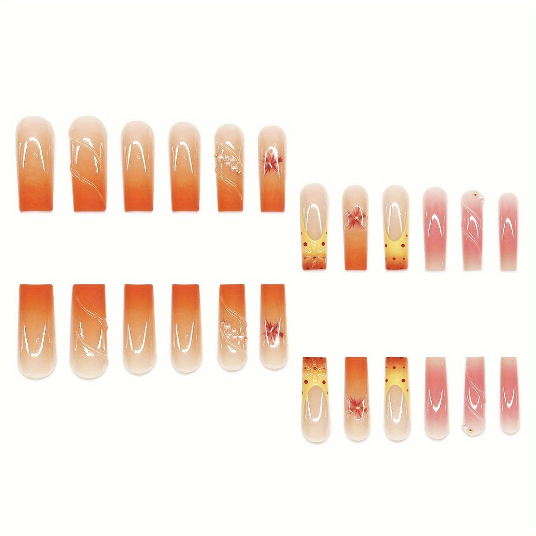Dekorativer Press-On Nagelset Karnz