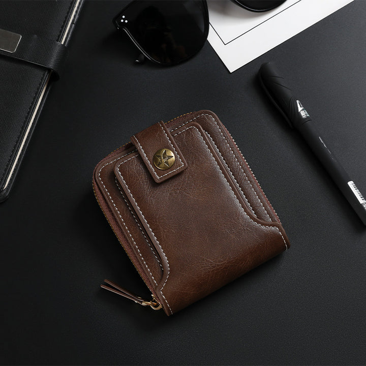 Bi-Fold Zip Geldbörse mit Kartenfächern Karnz
