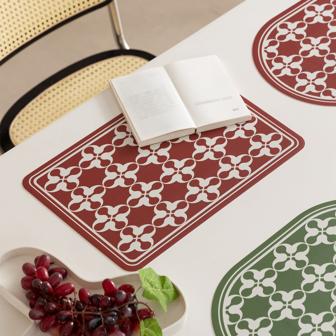 Abwischbare Retro-Tischsets aus Kunstleder mit geometrischem Muster Karnz