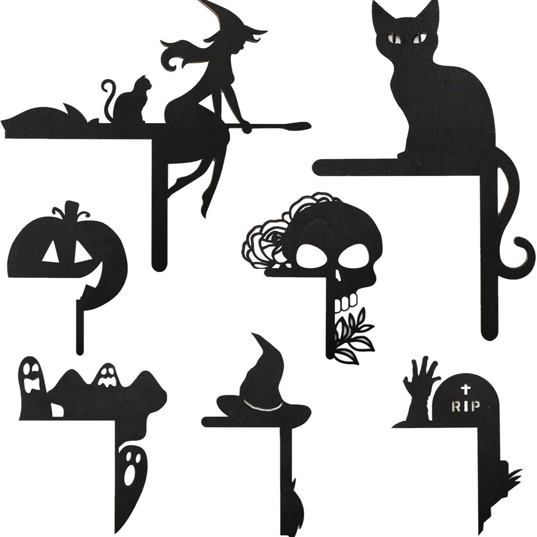 Filigranes Halloween-Regalhänger-Set mit Motiv-Silhouetten für Wand- und Regalvorsprünge