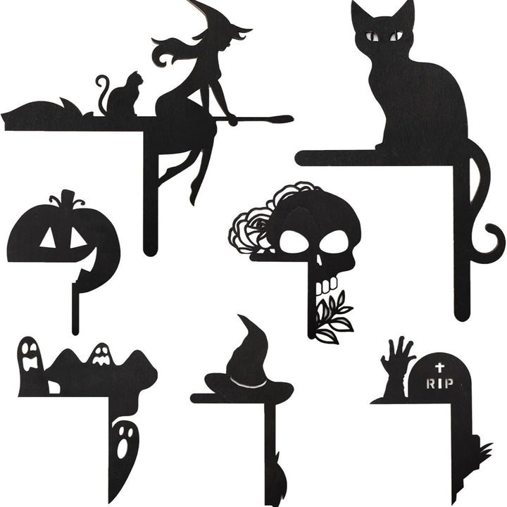 Filigranes Halloween-Regalhänger-Set mit Motiv-Silhouetten für Wand- und Regalvorsprünge