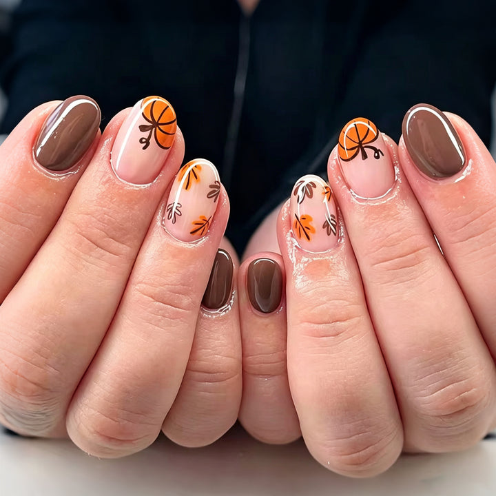 Herbst-inspirierter Press-on-Nagelset