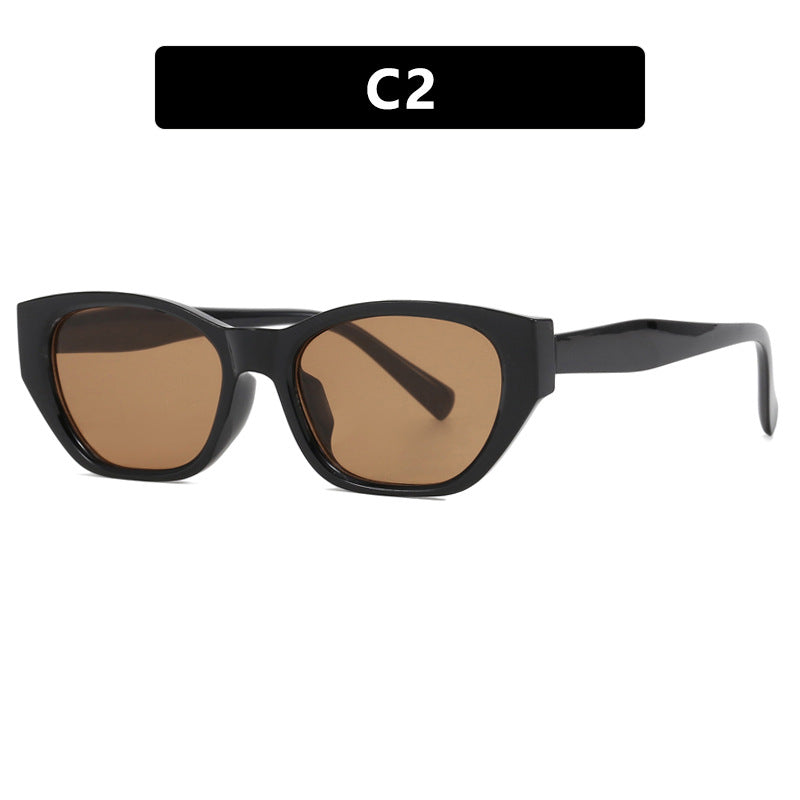 Damen futuristische Cat-Eye Sonnenbrille mit transparentem Rahmen und komfortablem UV-Schutz Karnz