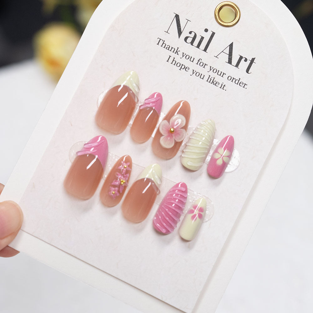 Dekoratives florales Press-On Nagelset