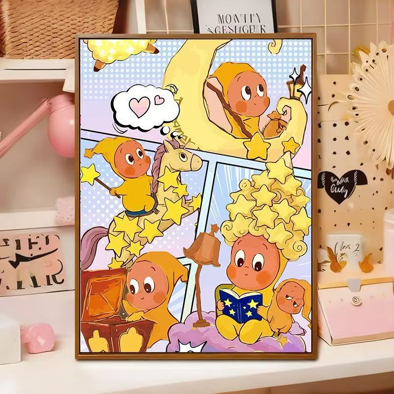 Verspielte Cartoon-Illustration Wandkunst Karnz