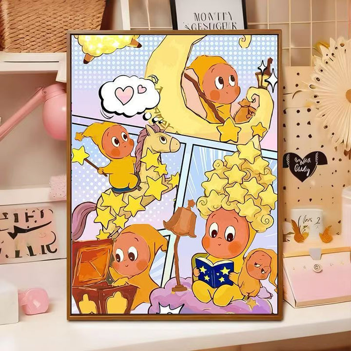 Verspielte Cartoon-Illustration Wandkunst Karnz