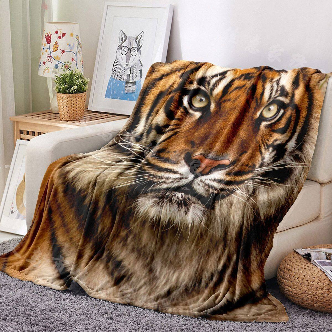 Tiger Print Plush Wurfdecke
