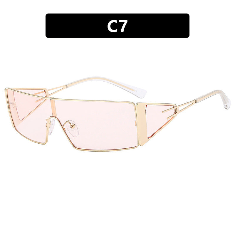 Damen geometrische Sonnenbrille mit futuristischem Design und strapazierfähigem Rahmen Karnz