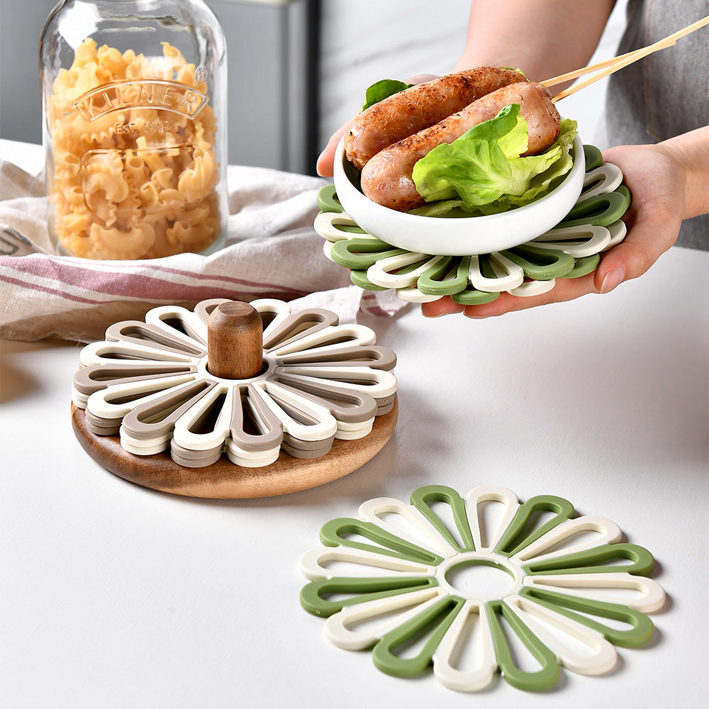 Elegante Silikon-Untersetzer Im Floralen Design Karnz