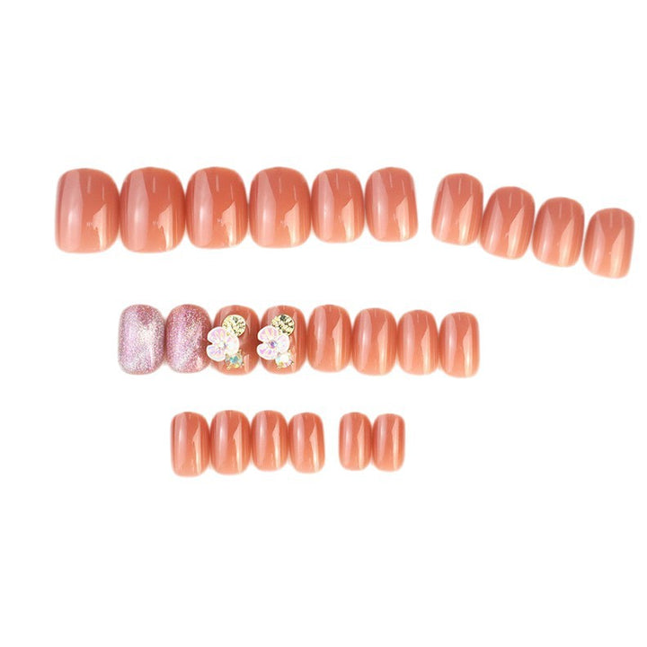 Glitzer Blumen Press-On Nagel Set Karnz