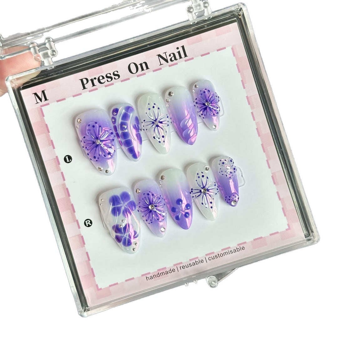 Künstlerisches Floral Press-On Nagelset  1791773187