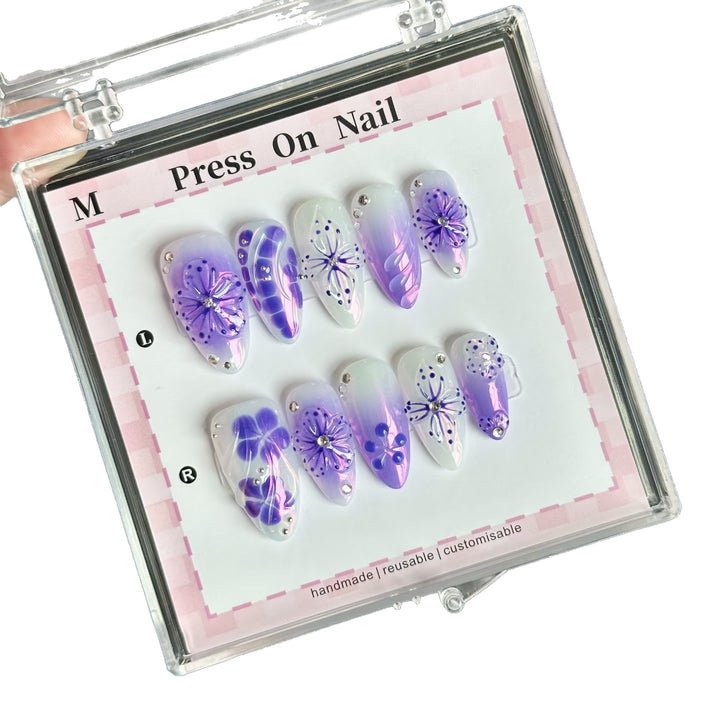 Künstlerisches Floral Press-On Nagelset  1791773187