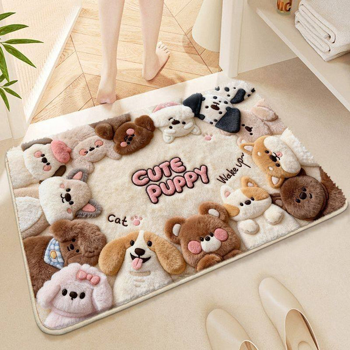 Plüsch-Hundethemen-Badmatte