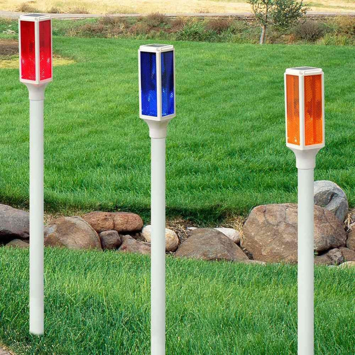 Solarbetriebene Landschaftsbeleuchtung Pfähle