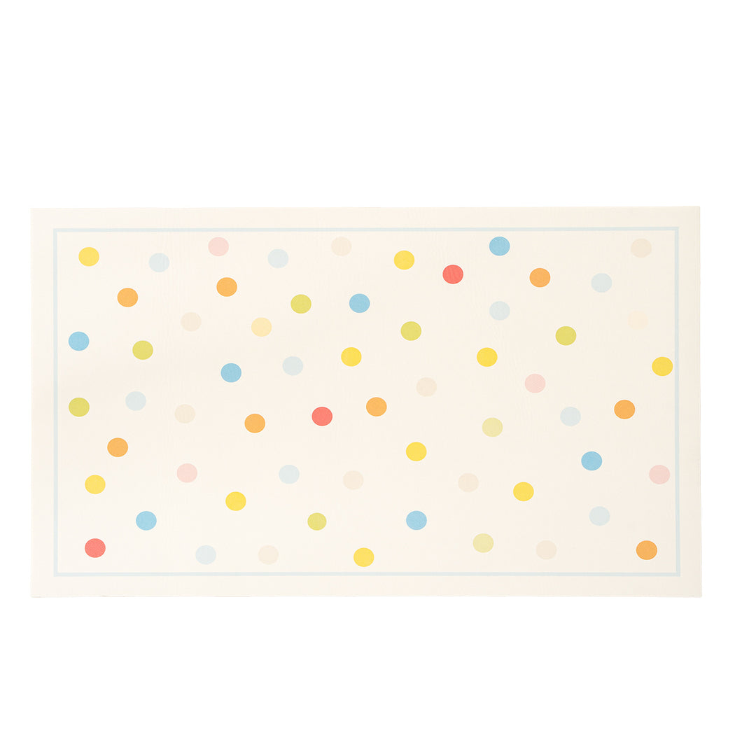 Ovales abwischbares Tischset mit pastellfarbenen Polka‑Dots Karnz