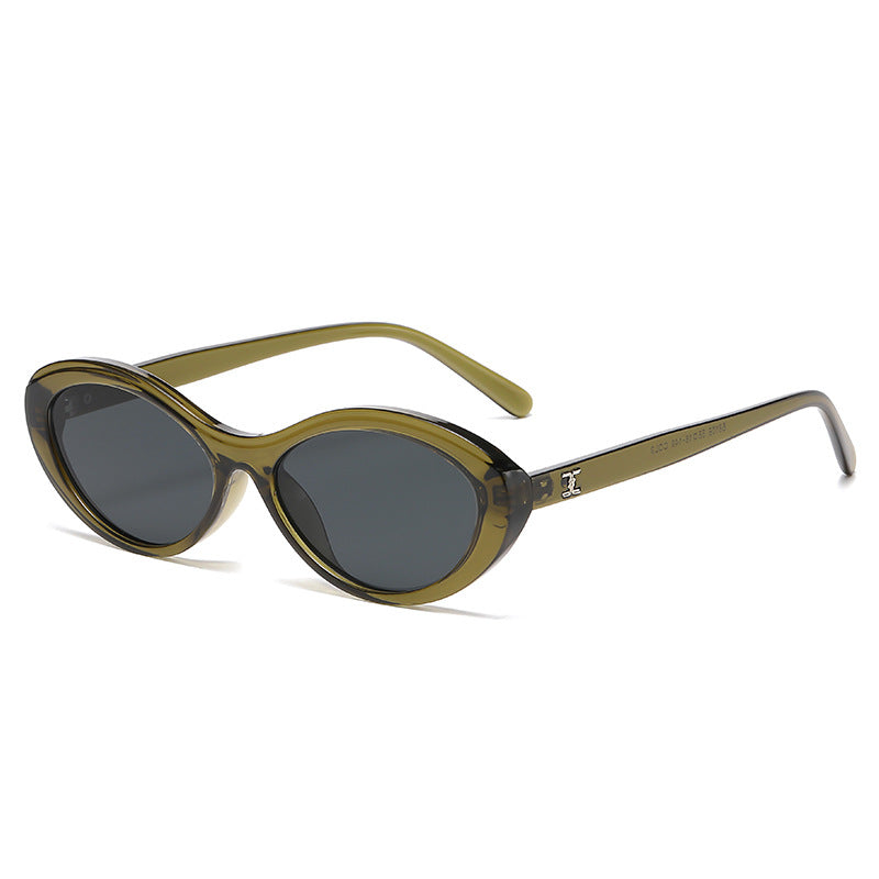 Damen stilvolle Sonnenbrille im ovalen Design Karnz