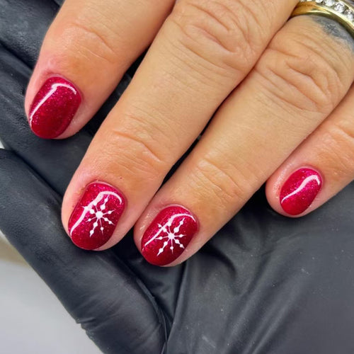 Festliche Glitter Press-On Nagelkunst Karnz