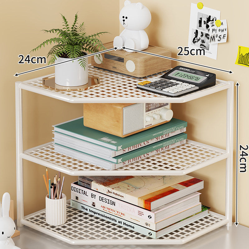 Dreifach-Eck-Metall-Mesh-Speicherregal für Badezimmer Küche Wohnzimmer