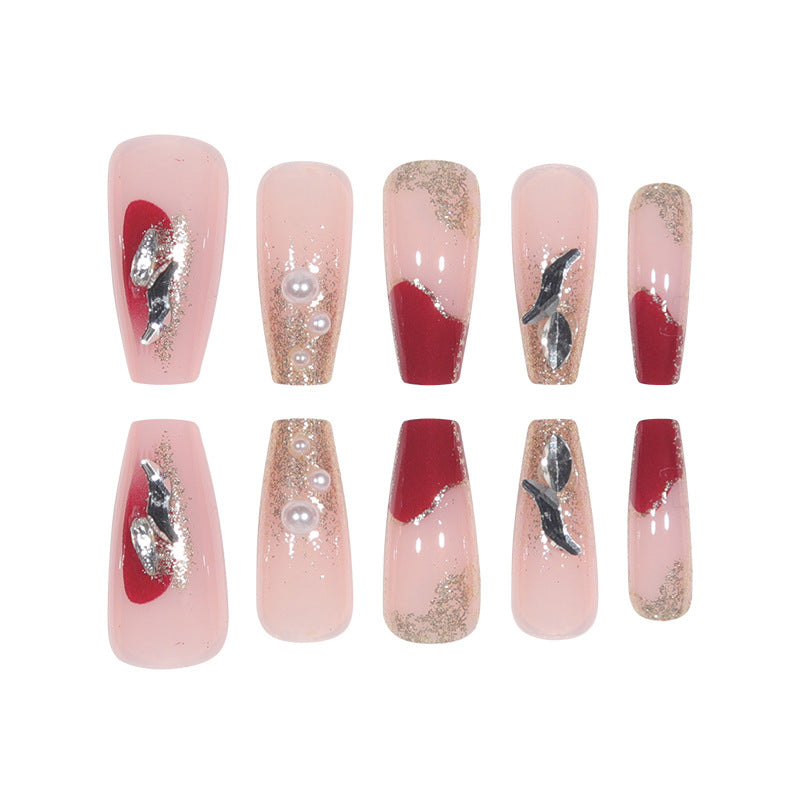 Premium Glitzernde Stiletto Press-On Nägel Karnz