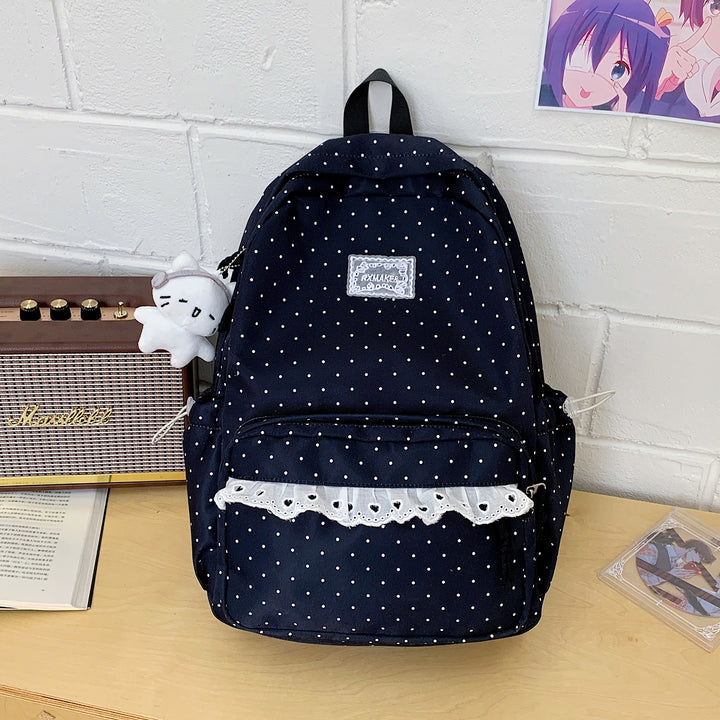 Verspieltes Pünktchenmuster Schulrucksack Karnz