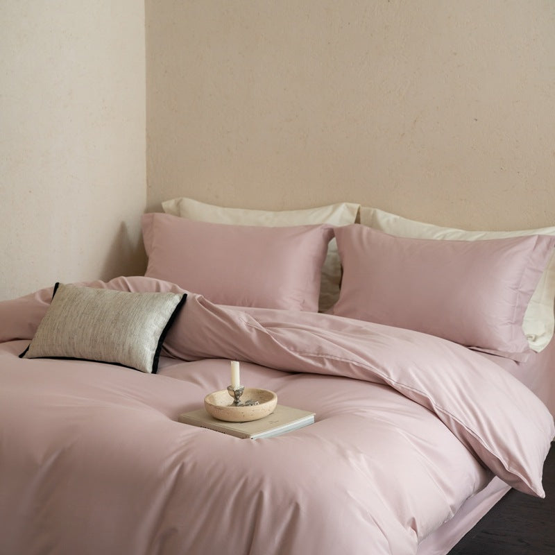 Premium-Baumwollsatin-Bettwäsche-Set mit weichem Hotelverschluss