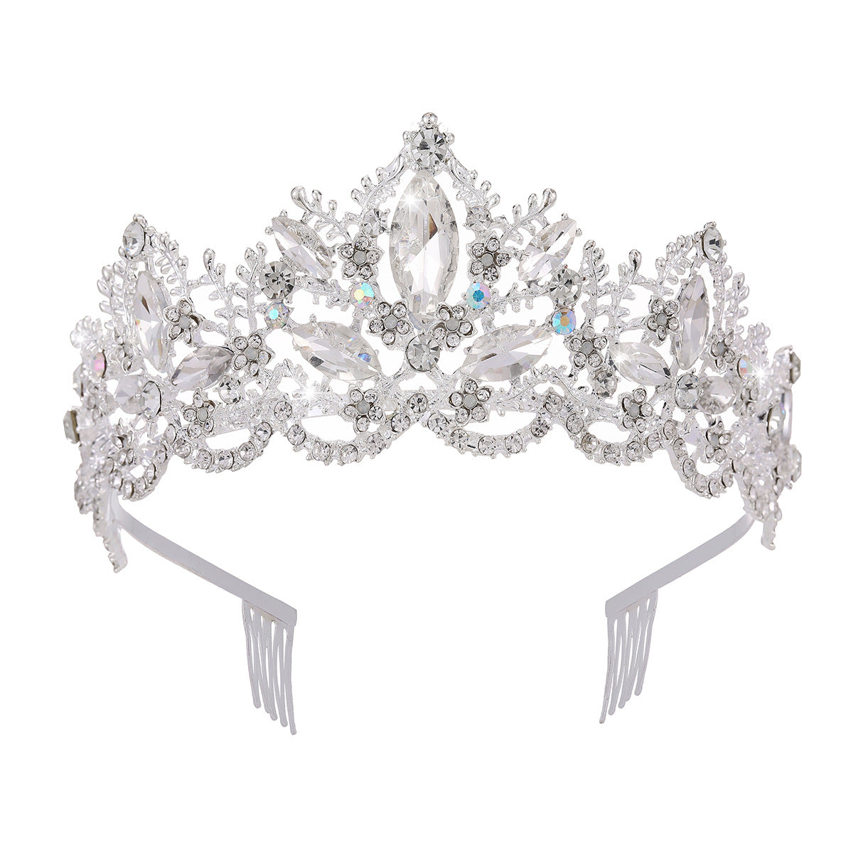 Damen Glamouröse Tiara mit funkelnden Kristallverzierungen Karnz