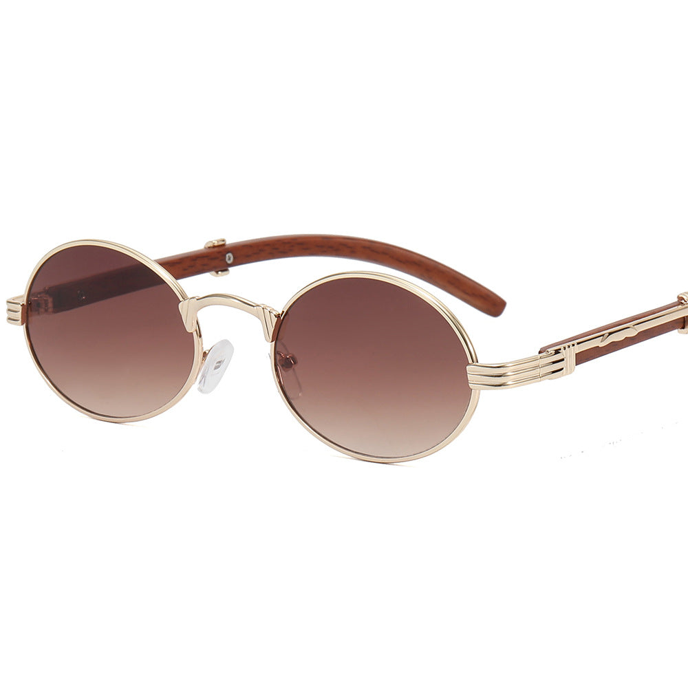 Damen runde Designer-Sonnenbrille mit innovativem Metallrahmen Karnz