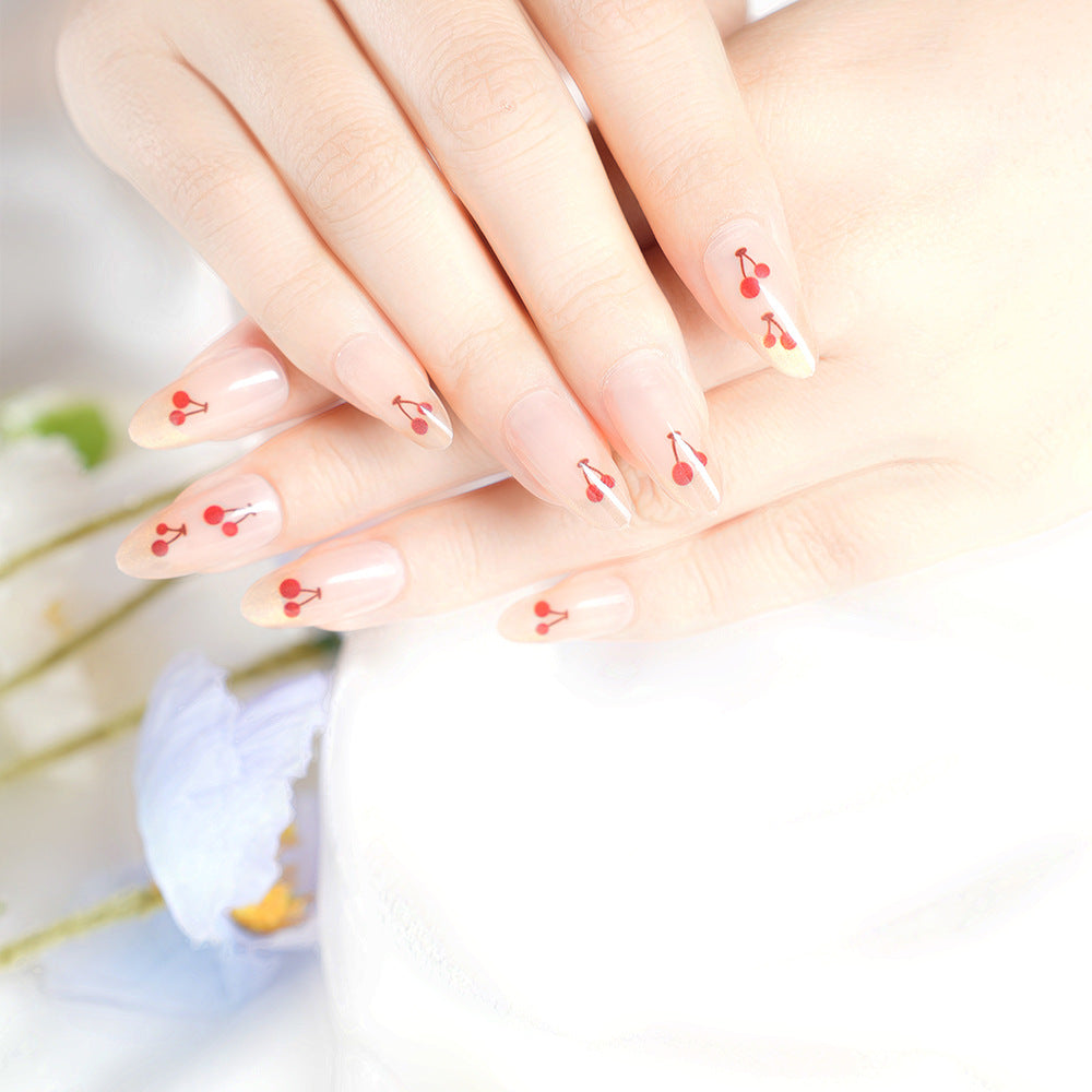 Künstlerisches Kirschblüten Press-On Nagelset Karnz