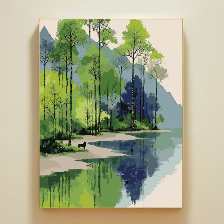 Natur-inspiriertes ruhiges Landschafts-Canvas-Kunstwerk Karnz