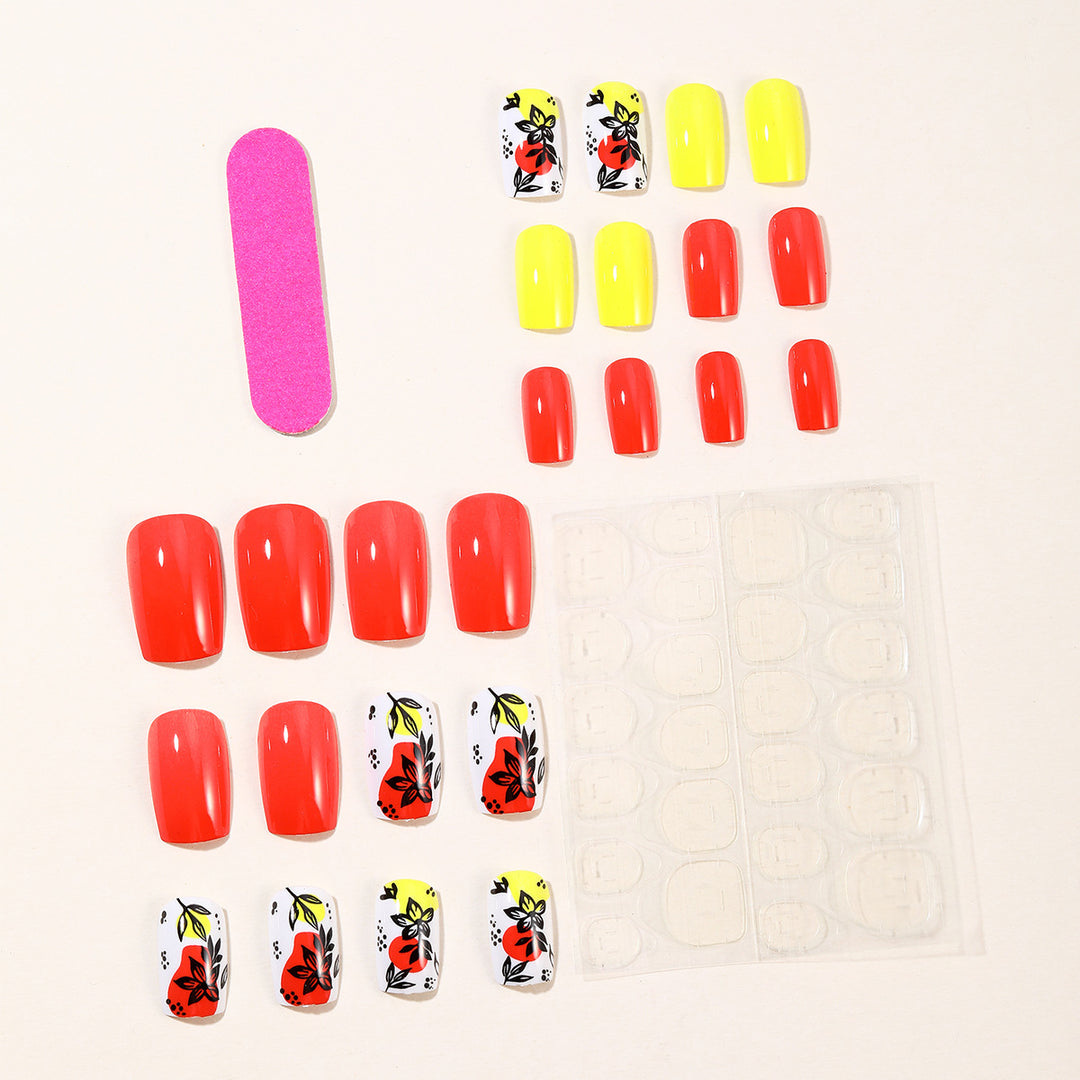 Künstlerisches florales Acryl-Nagelkunst-Set Karnz
