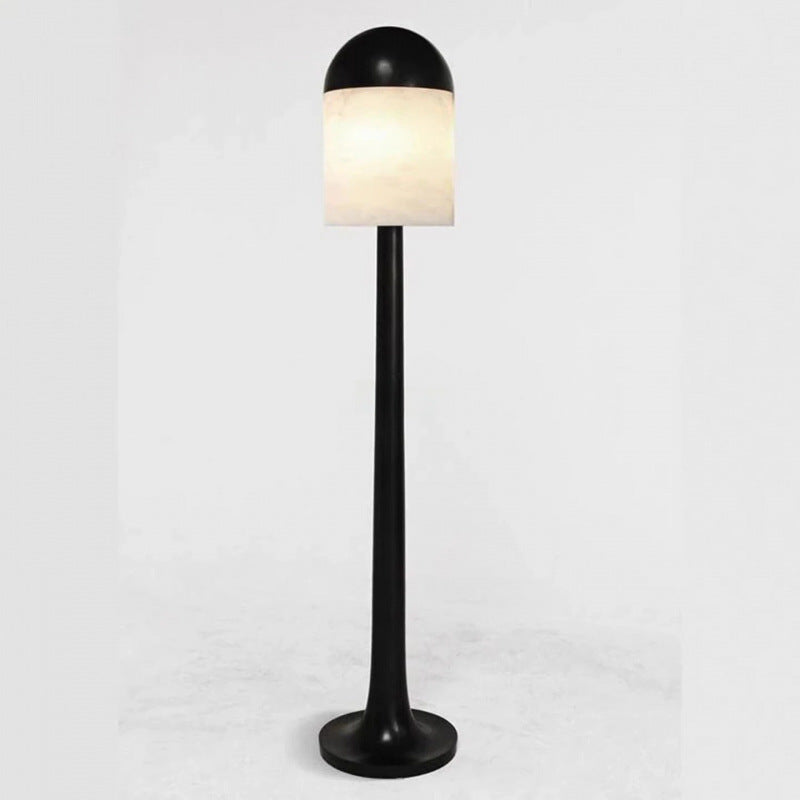Moderne Marmor- und schwarze Stehlampe