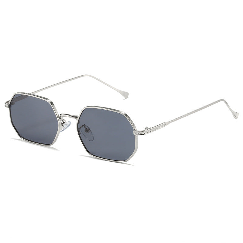 Damen Acht-Eckige Designer-Sonnenbrille mit hochwertigem Metallrahmen Karnz