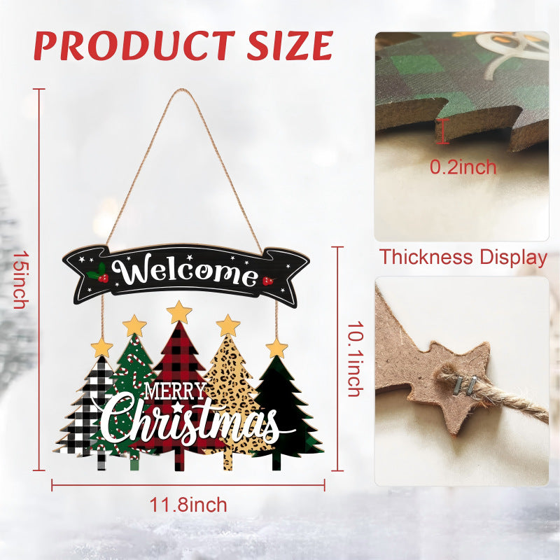 Dekoratives Holzschild mit Wintermotiven Karnz